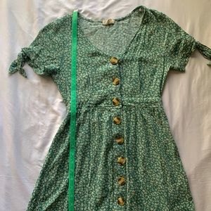 Green floral dress- sky and sparrow